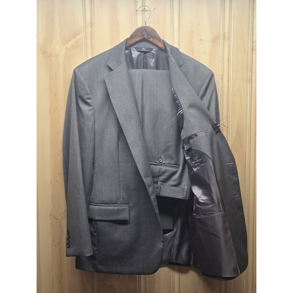 Brooks Brother's 346 Regent Fit 43R 38W×29L Gray Herringbone 2 Piece Suit